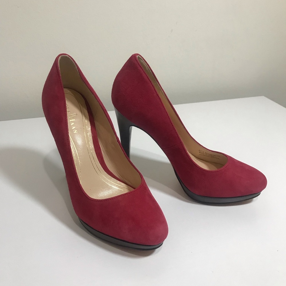 Cole Haan Nike Air Suede Red Heels